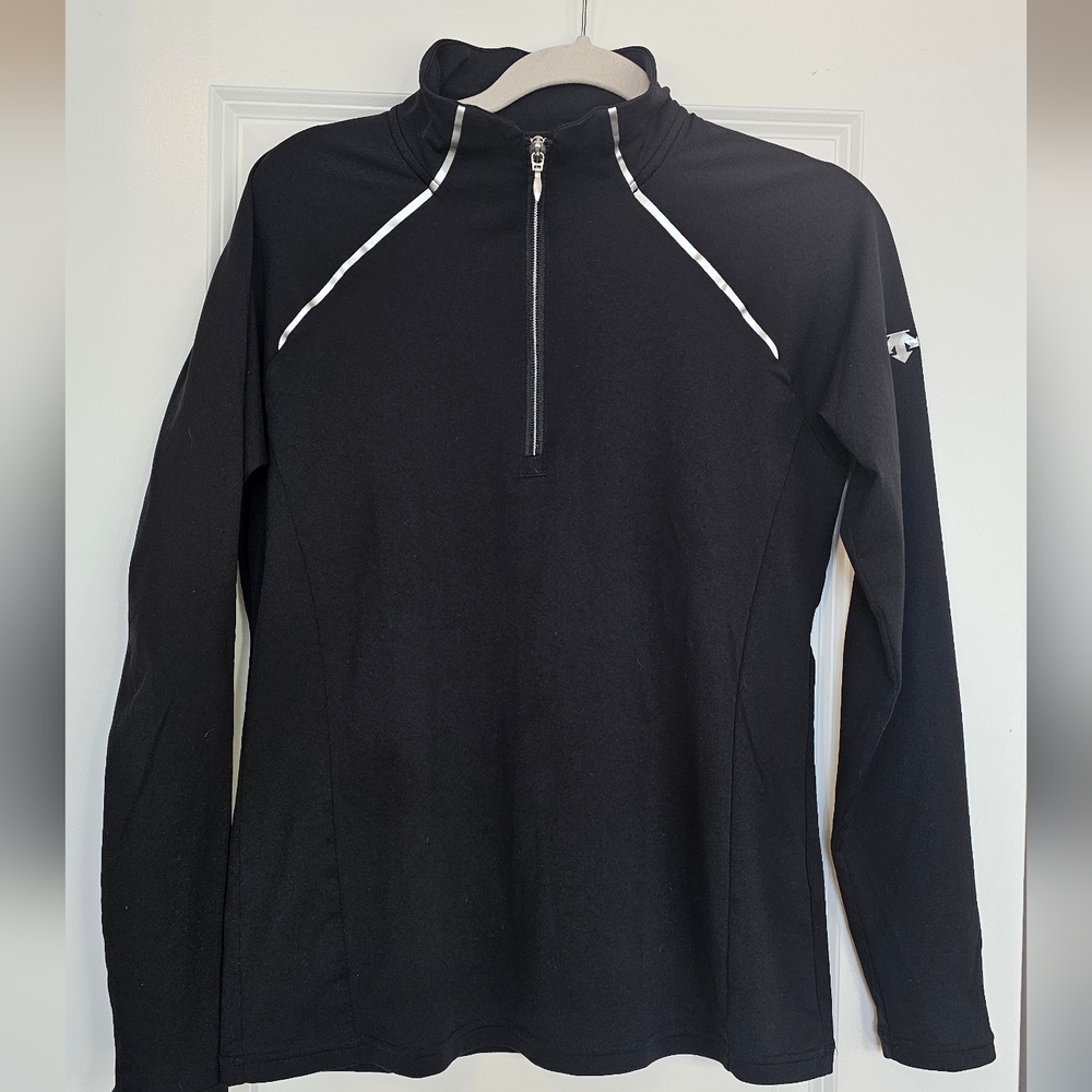 Descente Women's Black Quarter Zip Athletic Pullover Size US 10